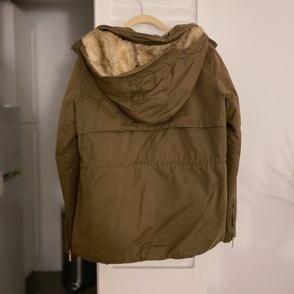 Zara Khaki Fur Lined Winter Parka - Picture 7 of 9